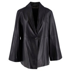 The Row Black Leather Jacket - US 6