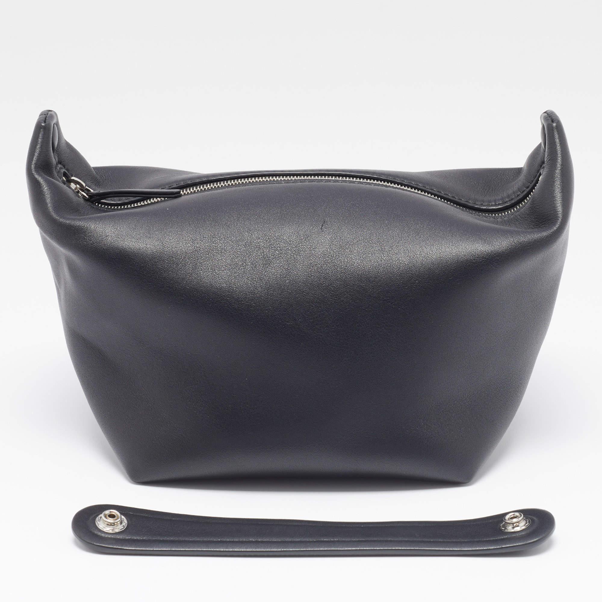 The Row Black Leather Les Bains Clutch Bag 5