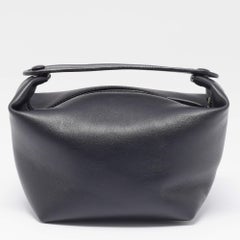 The Row Black Leather Les Bains Clutch Bag