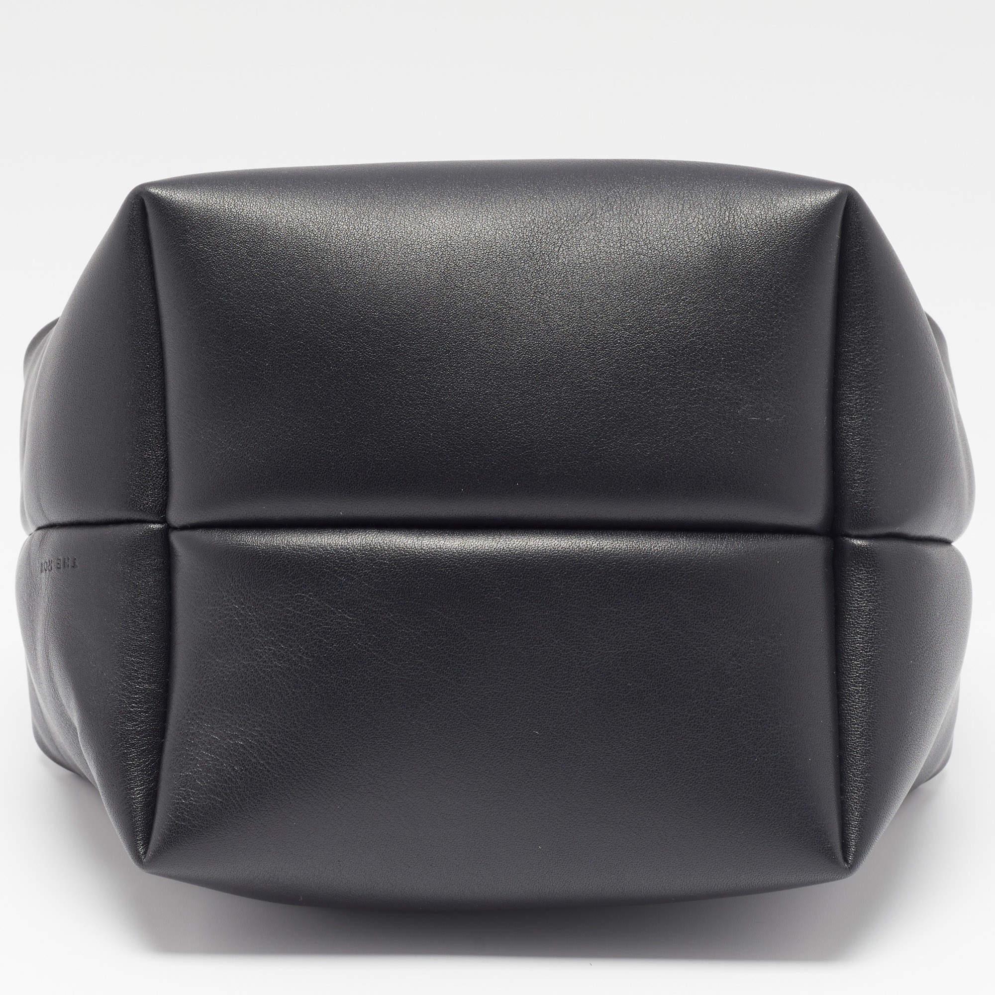 Women's The Row Black Leather Les Bains Clutch Bag