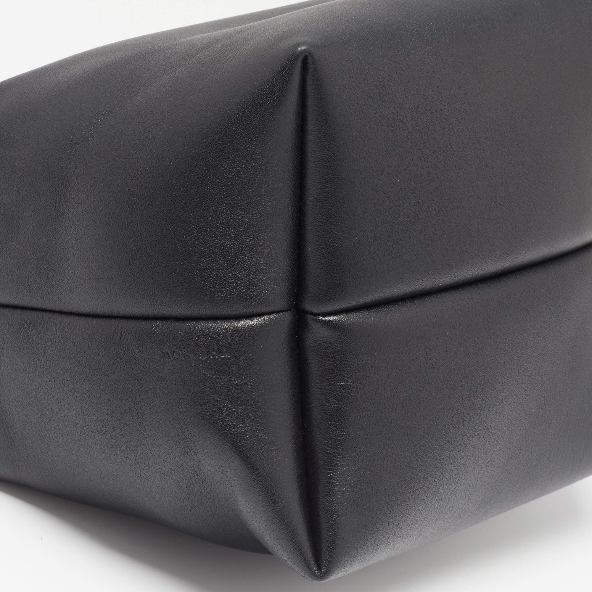 The Row Black Leather Les Bains Clutch Bag 1