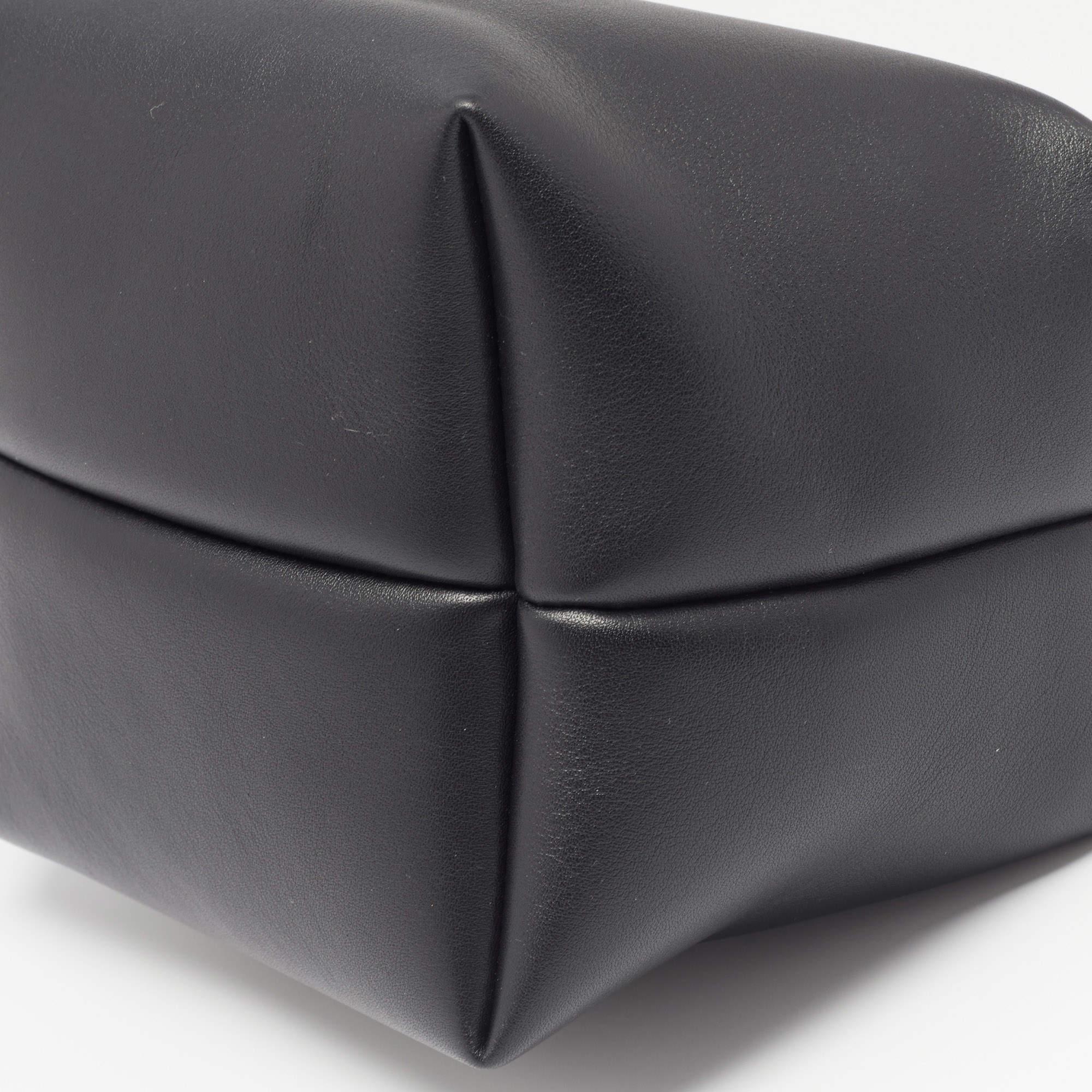 The Row Black Leather Les Bains Clutch Bag 2