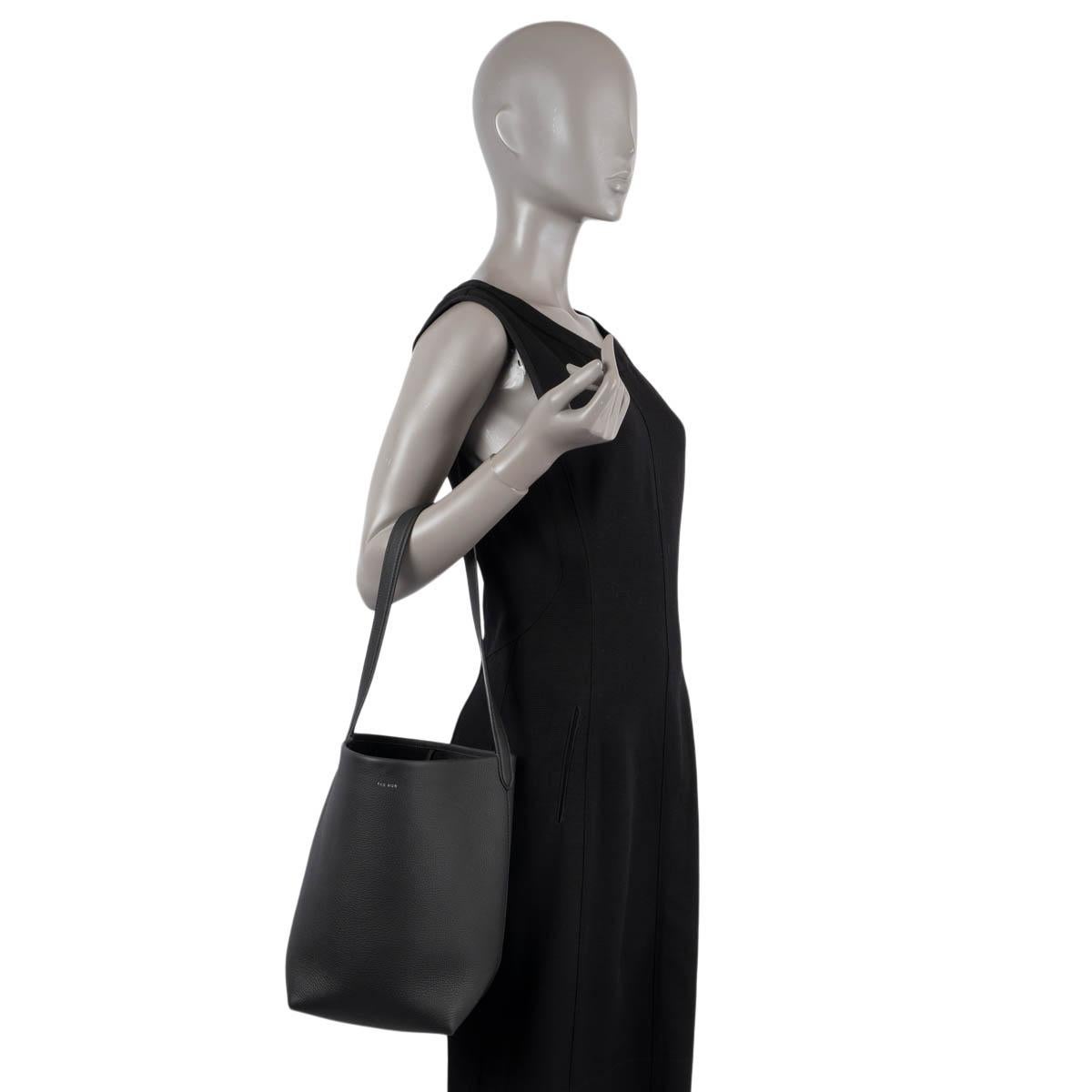THE ROW black leather NORTH SOUTH PARKER MEDIUM Tote Bag 2