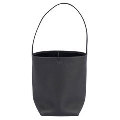 THE ROW black leather NORTH SOUTH PARKER MEDIUM Tote Bag