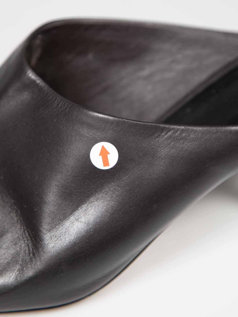 The Row Black Leather Pointed Toe Mules Size IT 42 1
