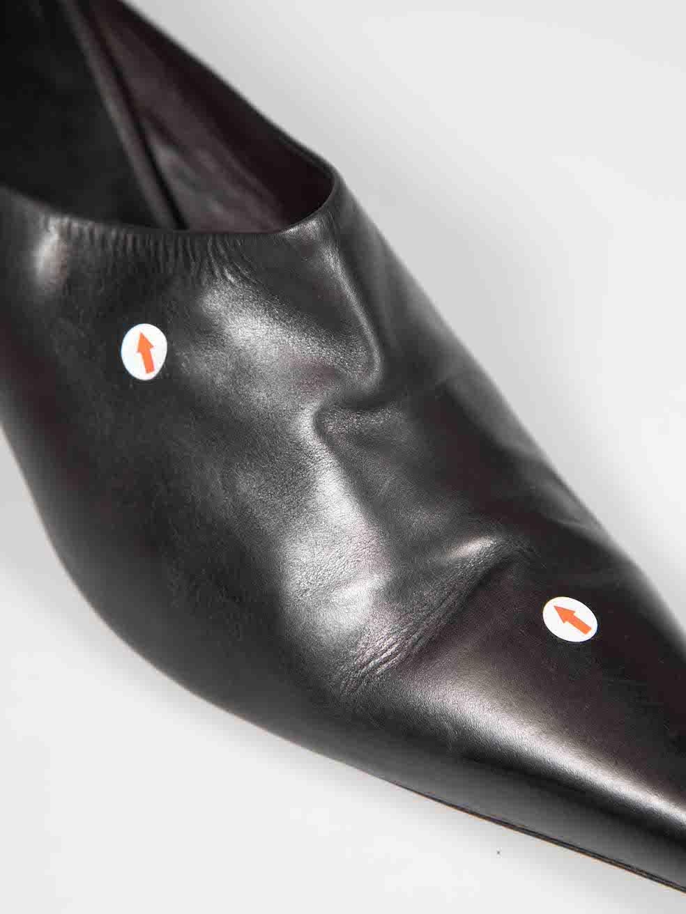 The Row Black Leather Pointed Toe Mules Size IT 42 3