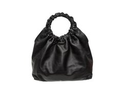 The Row Kleine doppelte Kreistasche aus schwarzem Leder