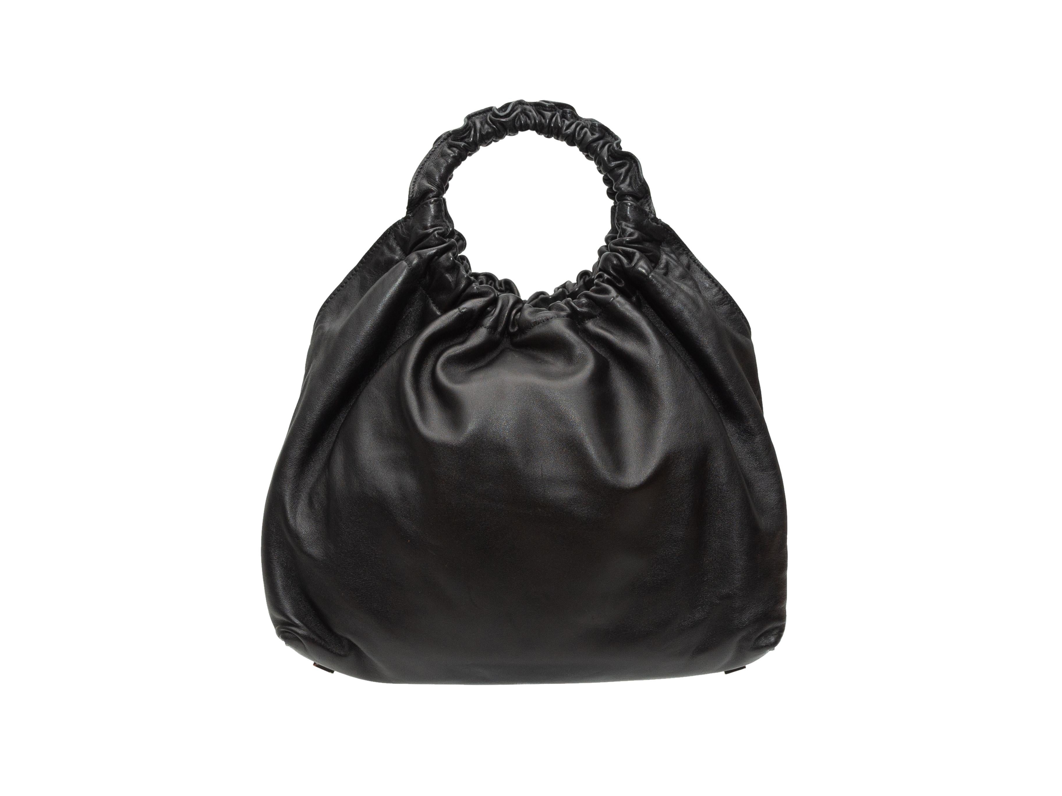 Women's The Row Black Leather Small Double Circle Bag