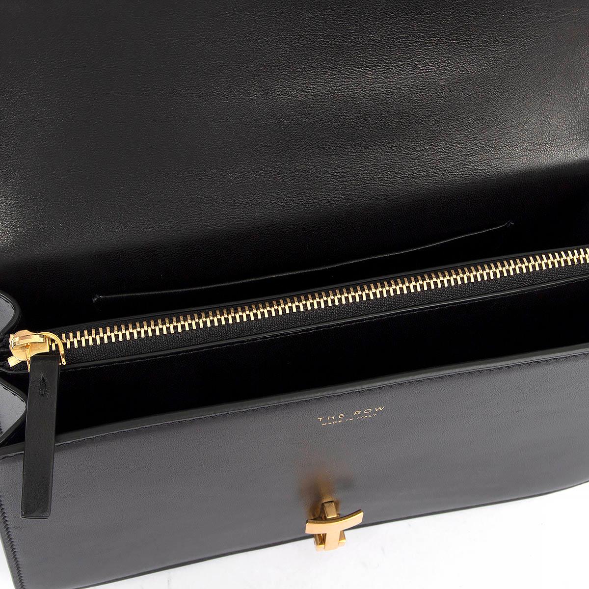 THE ROW black leather SOFIA 8.75