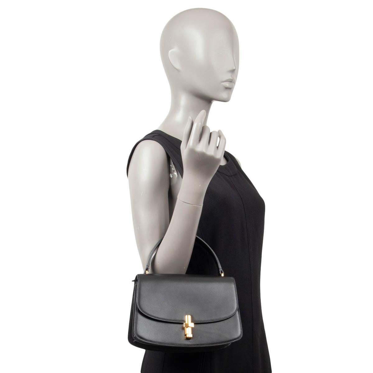THE ROW black leather SOFIA 8.75