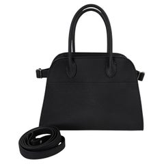 THE ROW black leather SOFT MARGAUX 10 Tote Bag