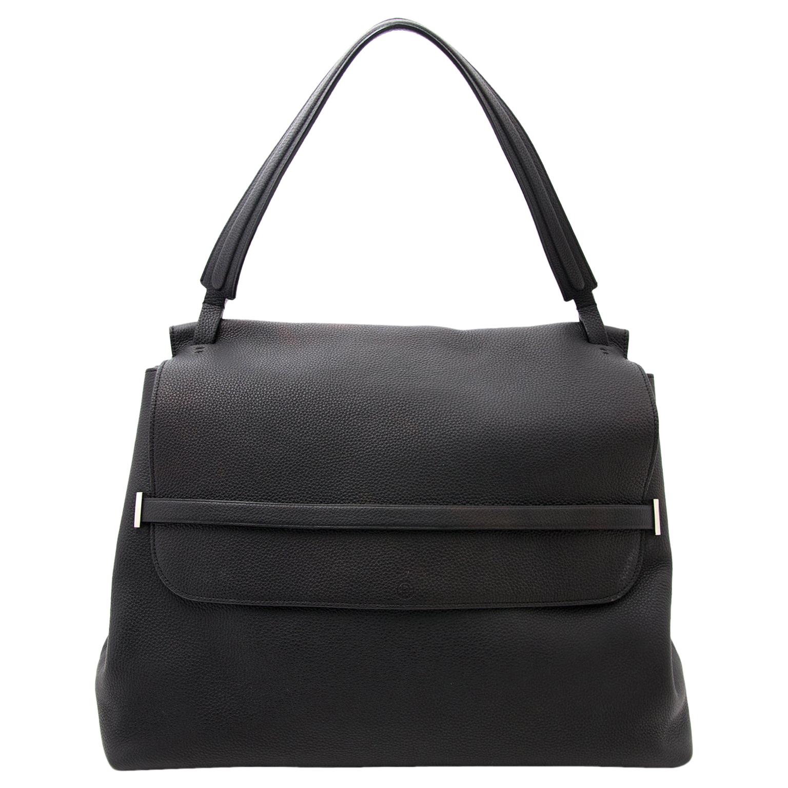 The Row Black Leather Tote