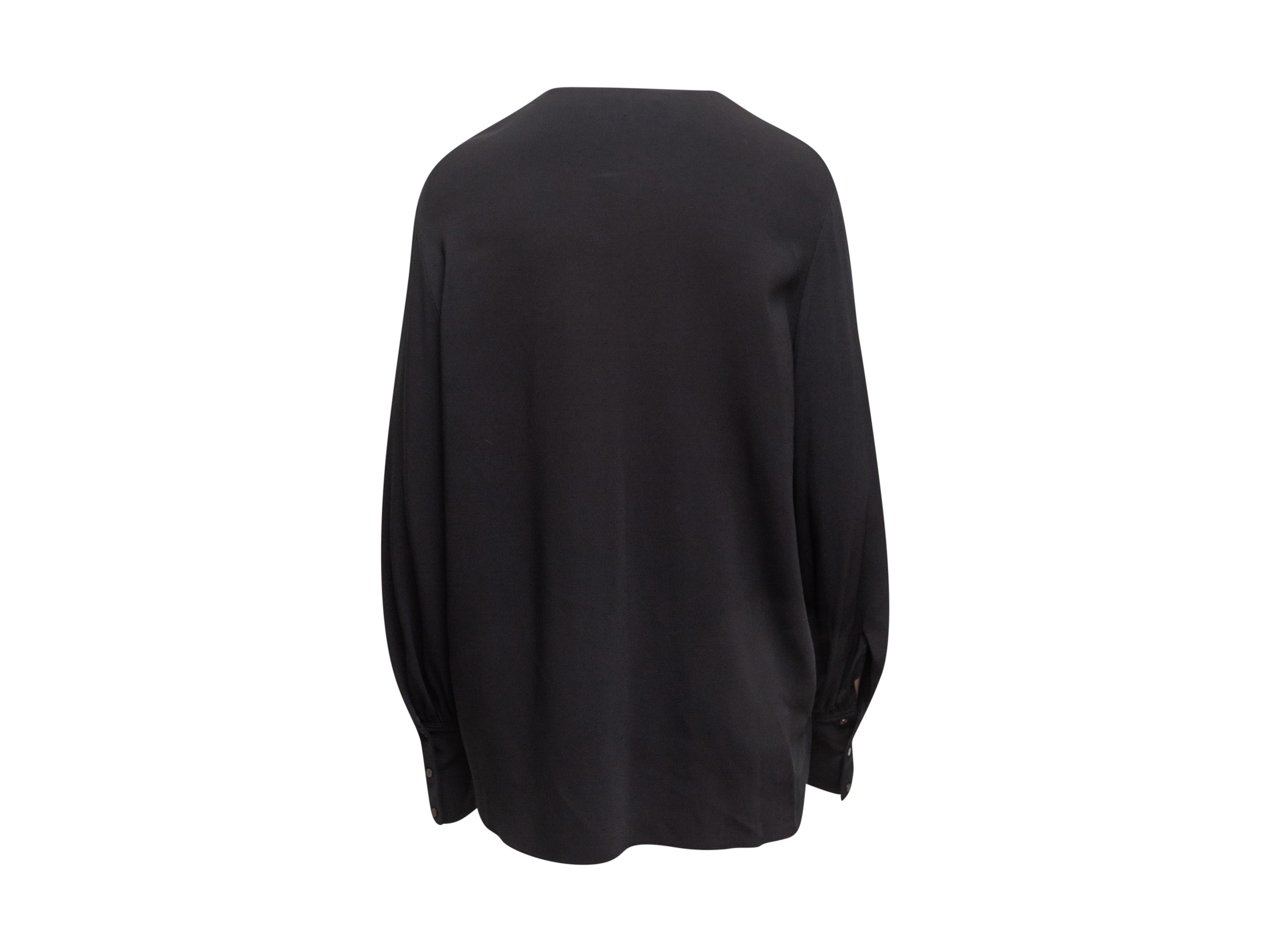 The Row Black Long Sleeve Top In Excellent Condition In New York, NY