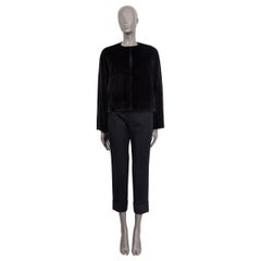 THE ROW black MINK FUR Collarless Short Jacket XS
