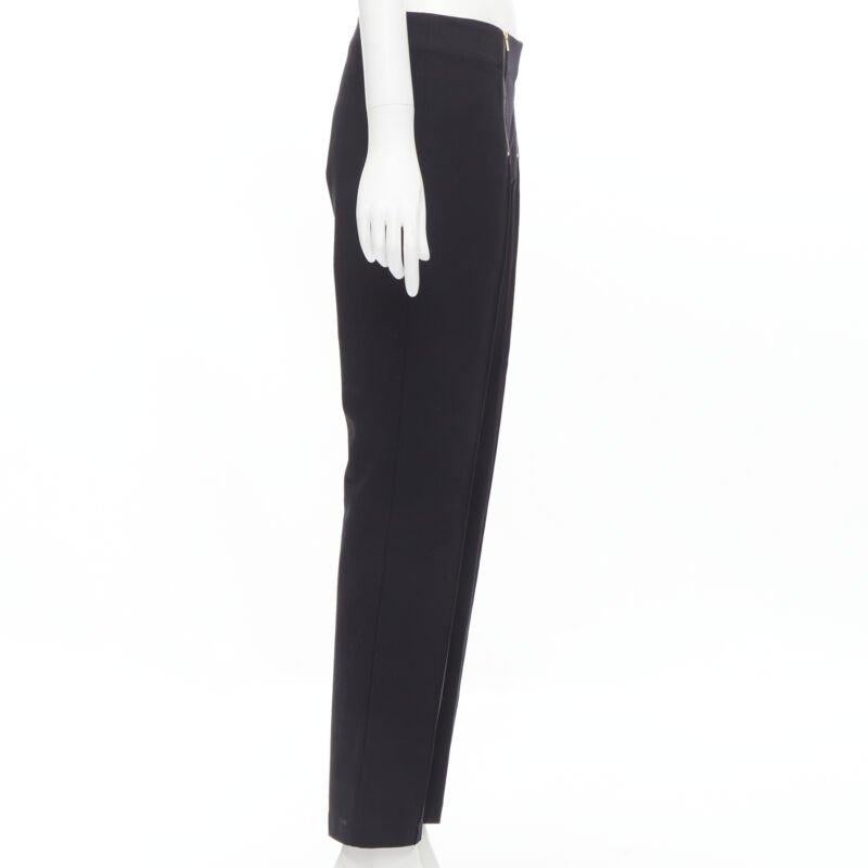 THE ROW black modal cotton dual gold zipper minimal legging pants XSXS In Excellent Condition For Sale In Hong Kong, NT