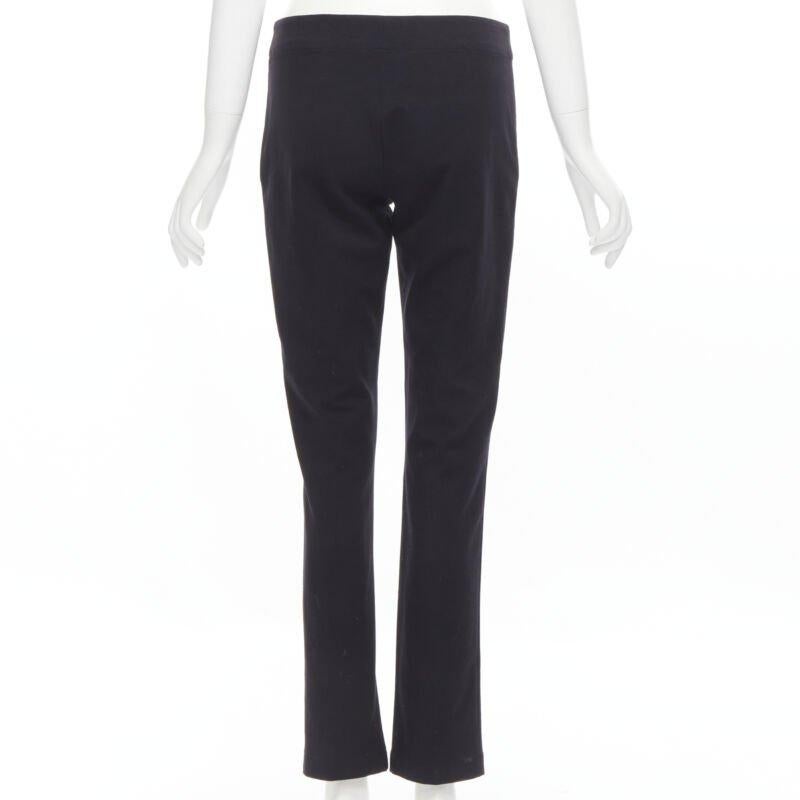 THE ROW black modal cotton dual gold zipper minimal legging pants XSXS For Sale 1