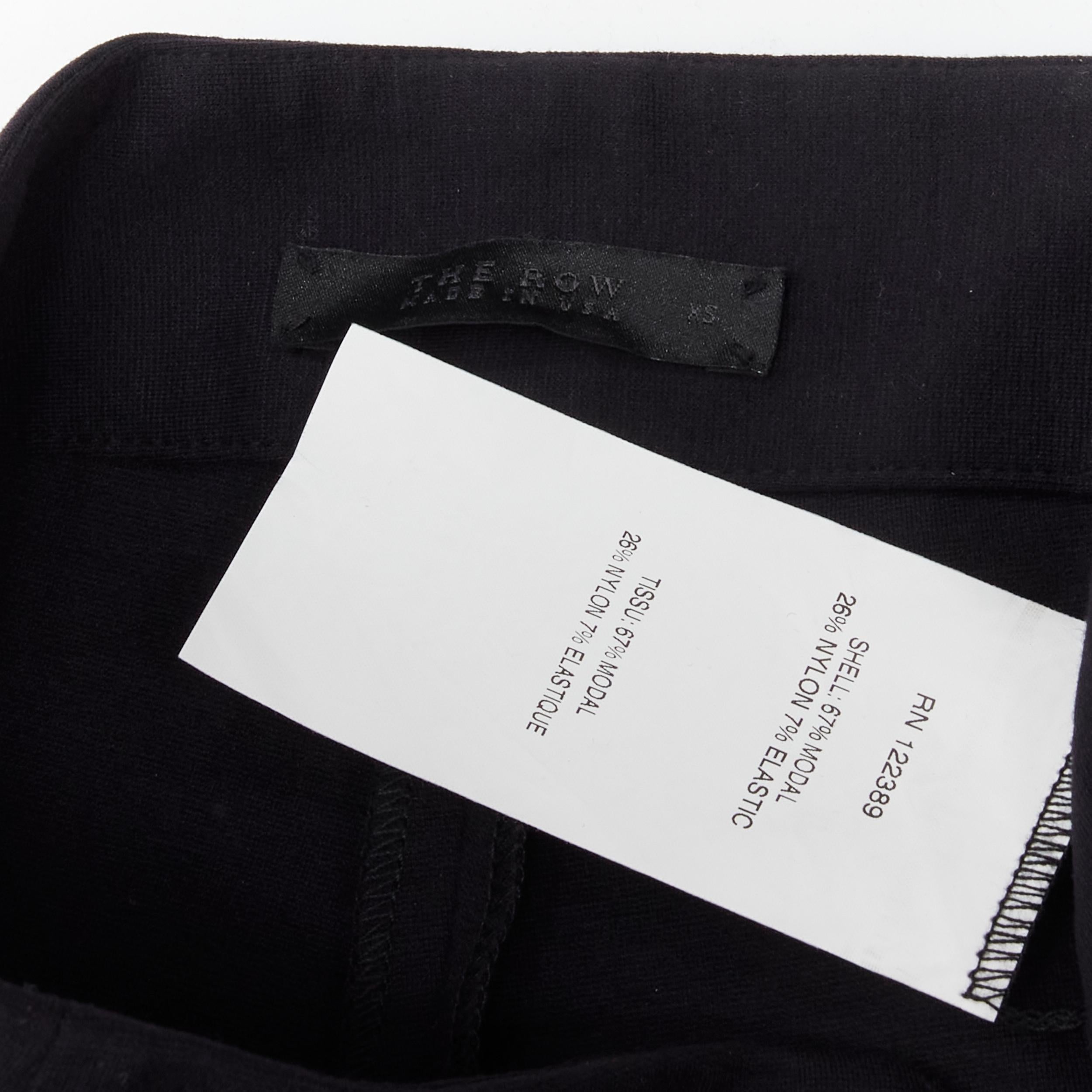 THE ROW black modal cotton dual gold zipper minimal legging pants XSXS For Sale 2