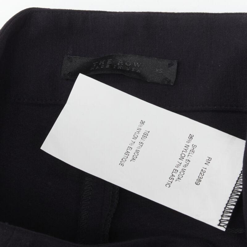 THE ROW black modal cotton dual gold zipper minimal legging pants XSXS For Sale 4