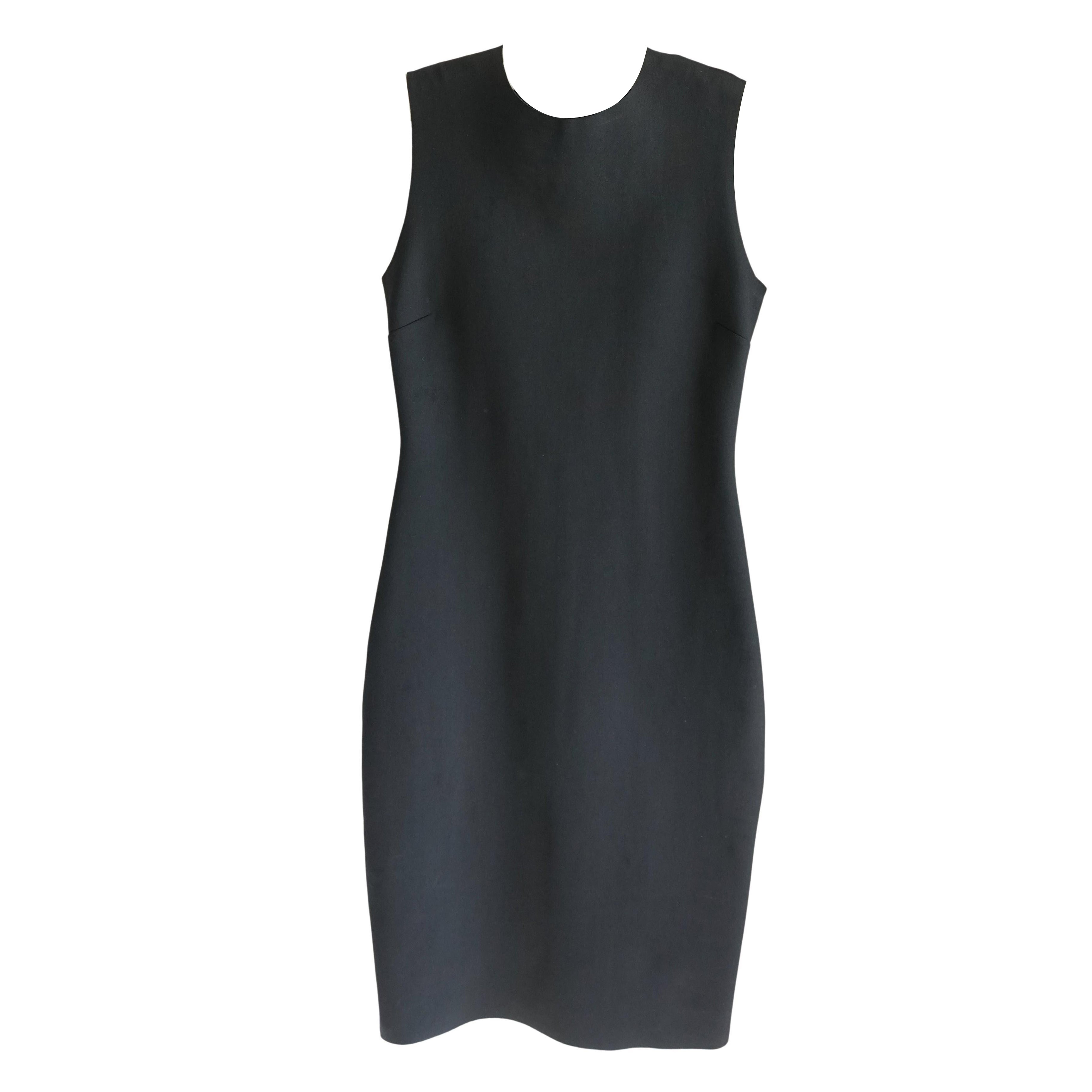 The Row Schwarzes Neopren Body Con ärmelloses Etuikleid