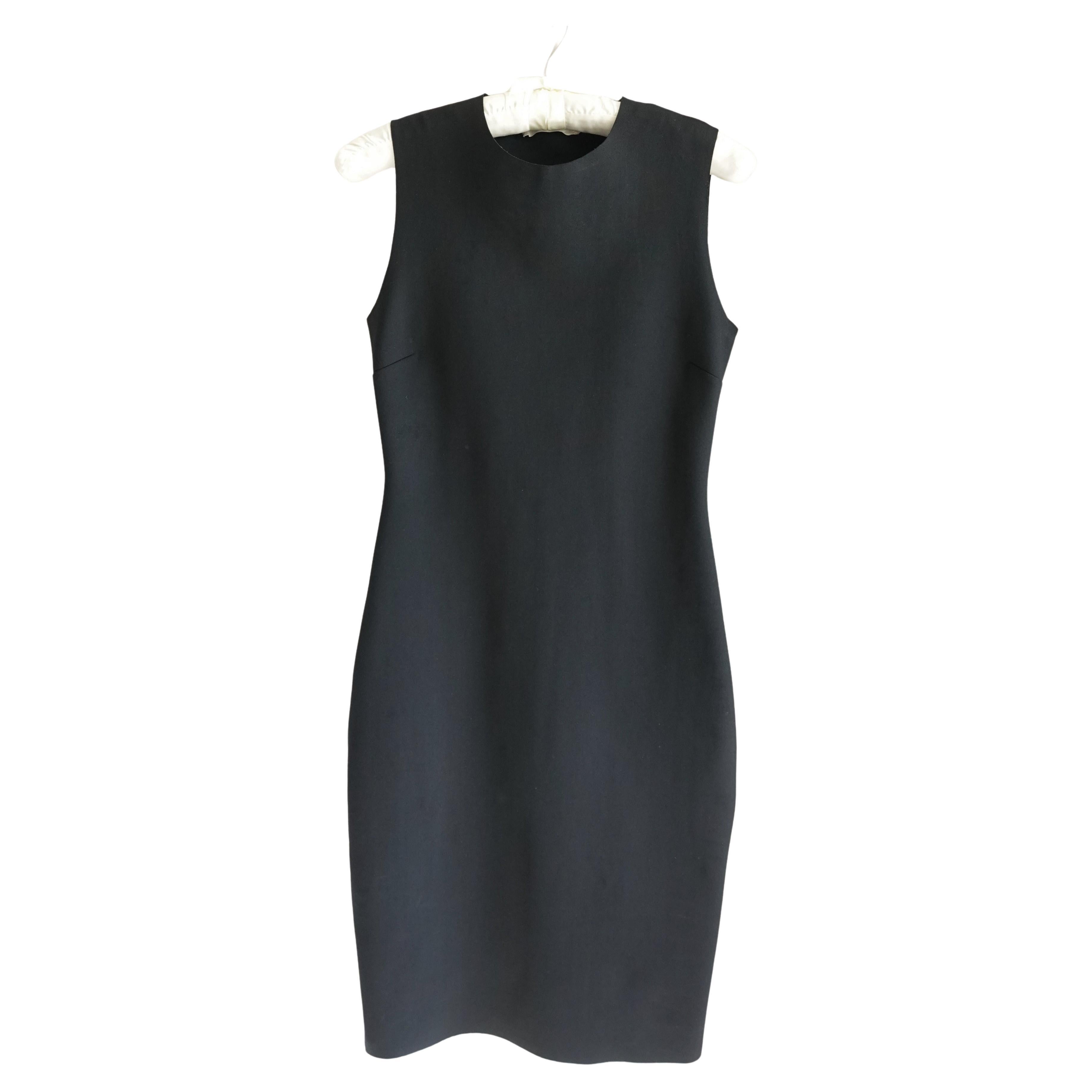 The Row Black Neoprene Body Con Sleeveless Sheath Dress