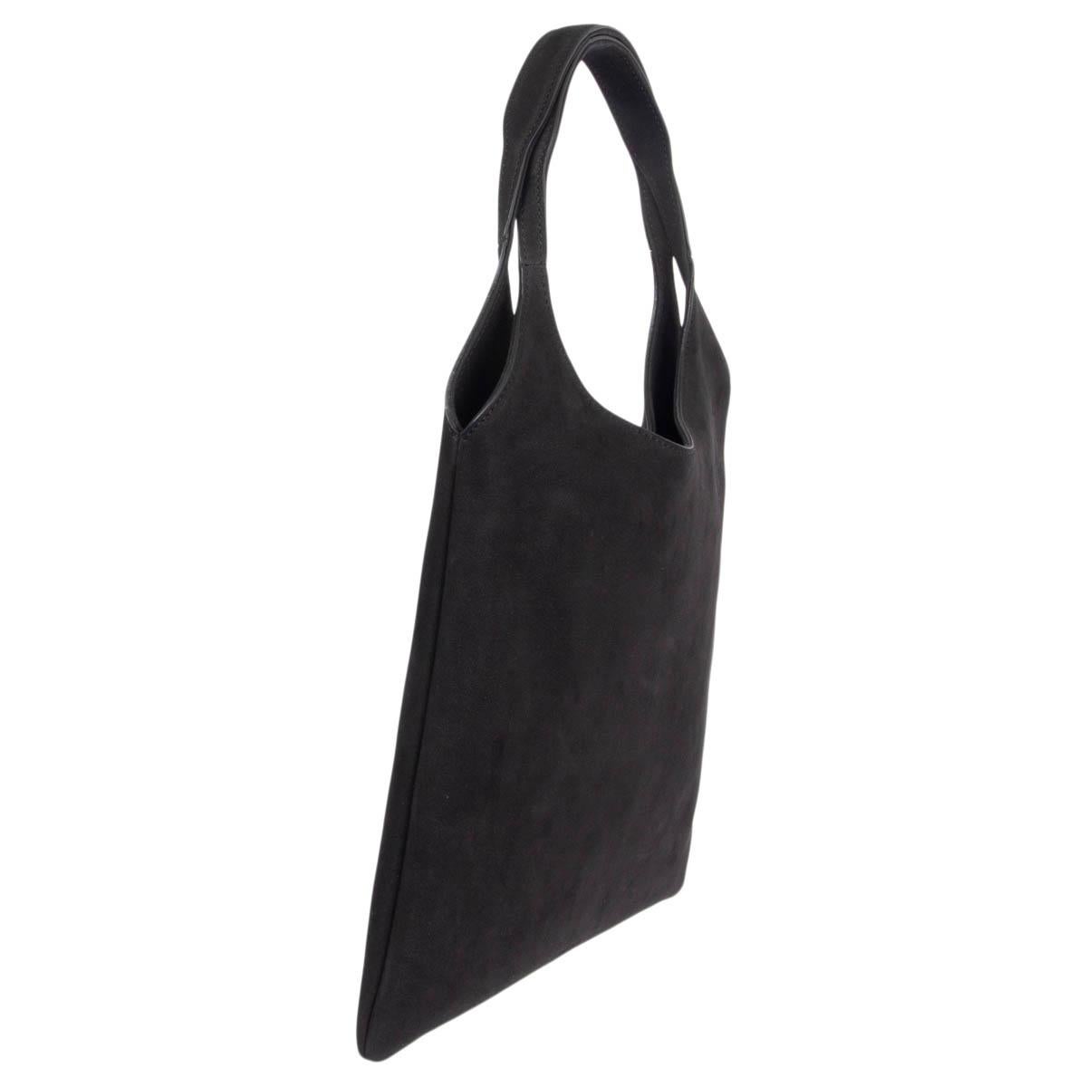 100% authentic The Row Iris mini tote bag in black nubuck suede. Unlined with one flat pocket against the back. Has been carried and is in excellent condition. 

Measurements
Height	21.5cm (8.4in)
Width	24cm (9.4in)
Depth	2cm (0.8in)
Drop of the