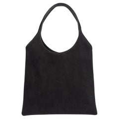 THE Row Borsa IRIS in pelle scamosciata nubuck nera