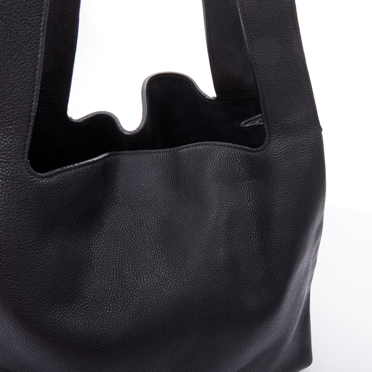 THE ROW black pebbled leather gold stud minimal hobo tote bag For Sale 3