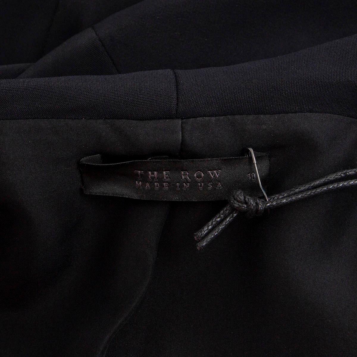 THE ROW black SHAWL COLLAR LONG OPEN Coat Jacket 10 L In Excellent Condition In Zürich, CH