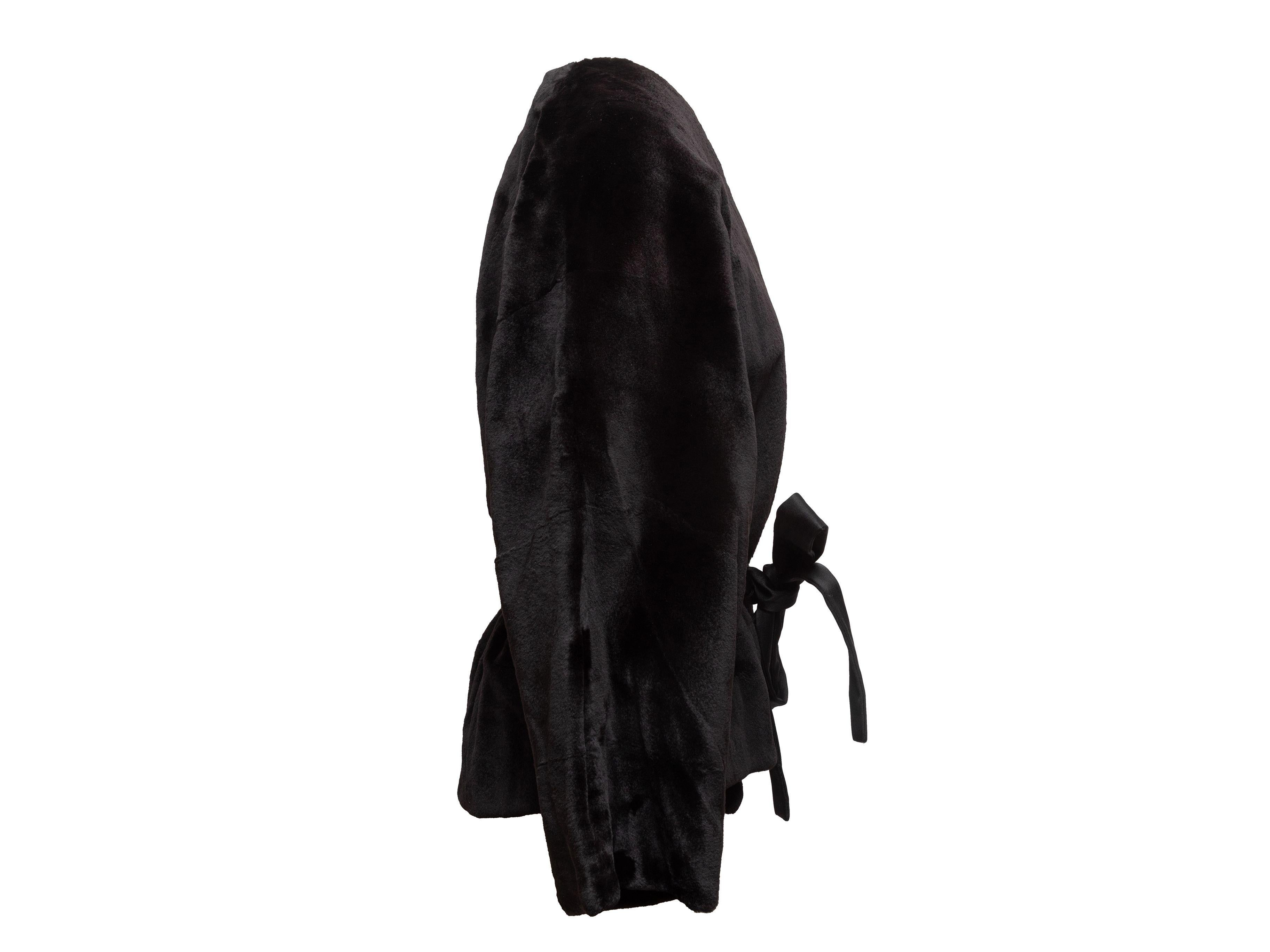 The Row Black Sheared Mink Wrap Jacket 2