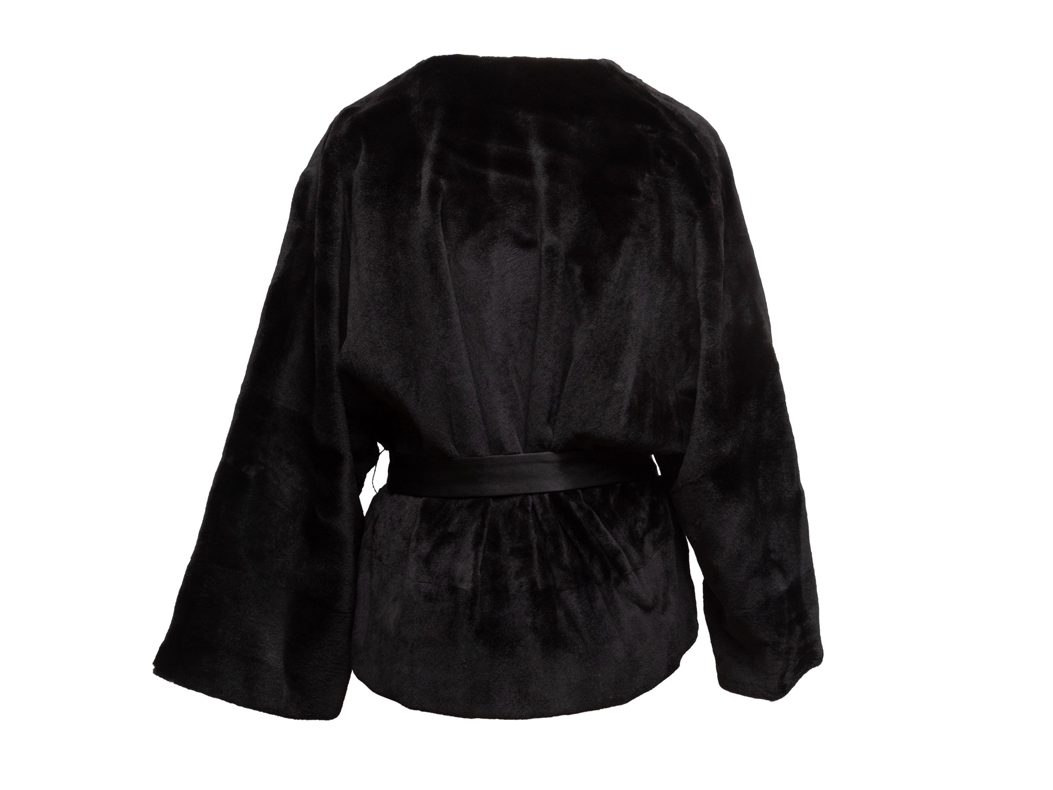 The Row Black Sheared Mink Wrap Jacket 3