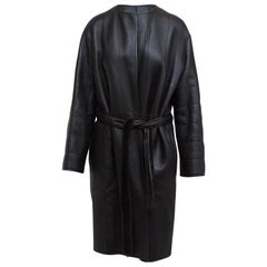 The Row Black Shearling Lined Leather Coat