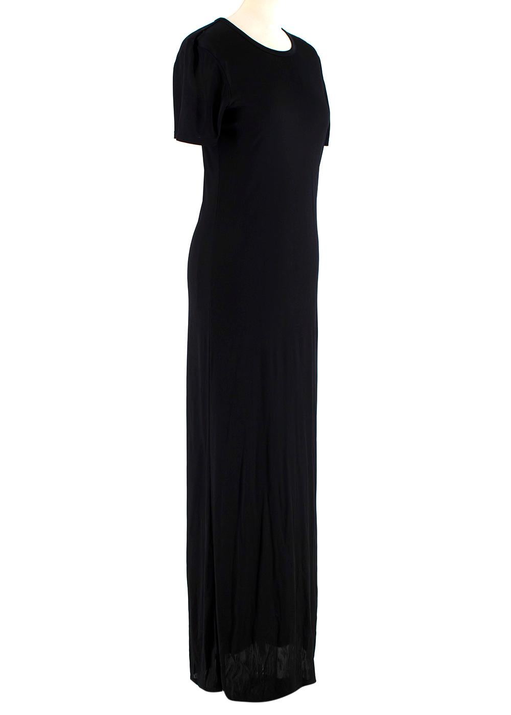 short sleeve black maxi dress
