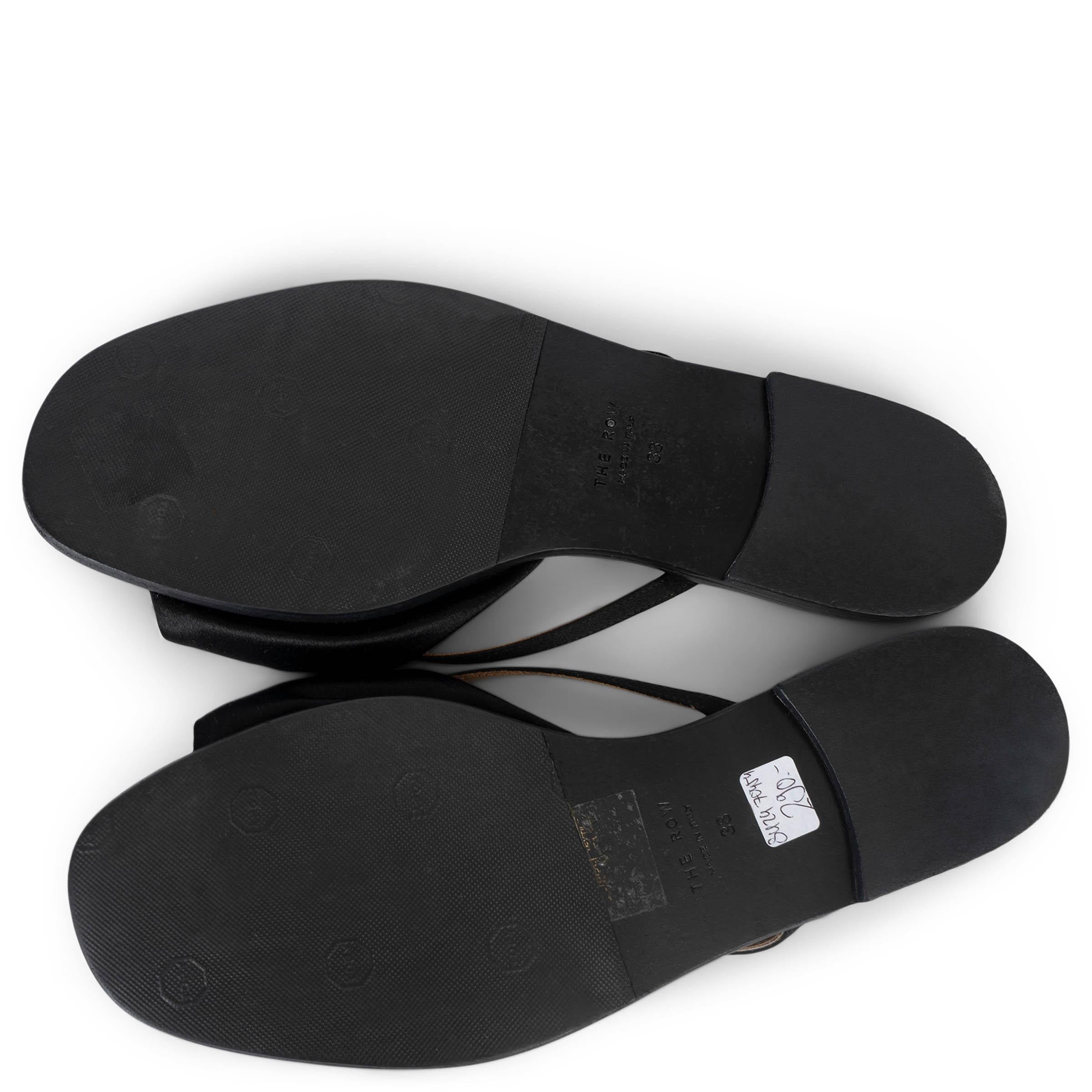 THE ROW black silk APRIL BOW SATIN SLIDE Sandals Shoes 38 For Sale 2