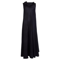 THE ROW black silk COWL NECK Sleeveless A-LINE Maxi Dress M