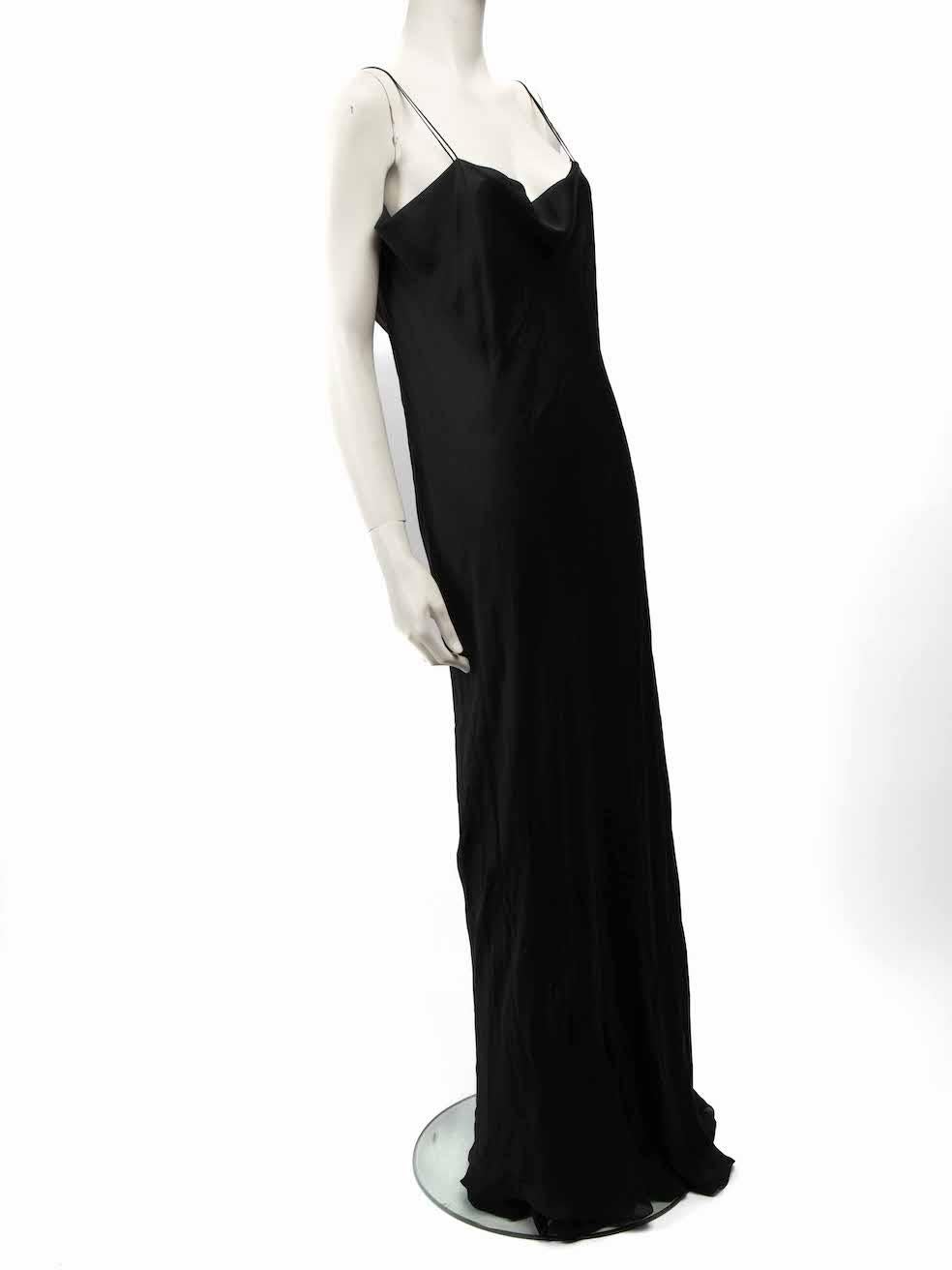 CONDITION is Very good. Minimal wear to dress is evident. Minimal wear to the hem and hem lining with small plucks to the weave on this used The Row designer resale item.
 
 
 
 Details
 
 
 Black
 
 Silk
 
 Slip dress
 
 Maxi
 
 Sleeveless
 
 Cowl