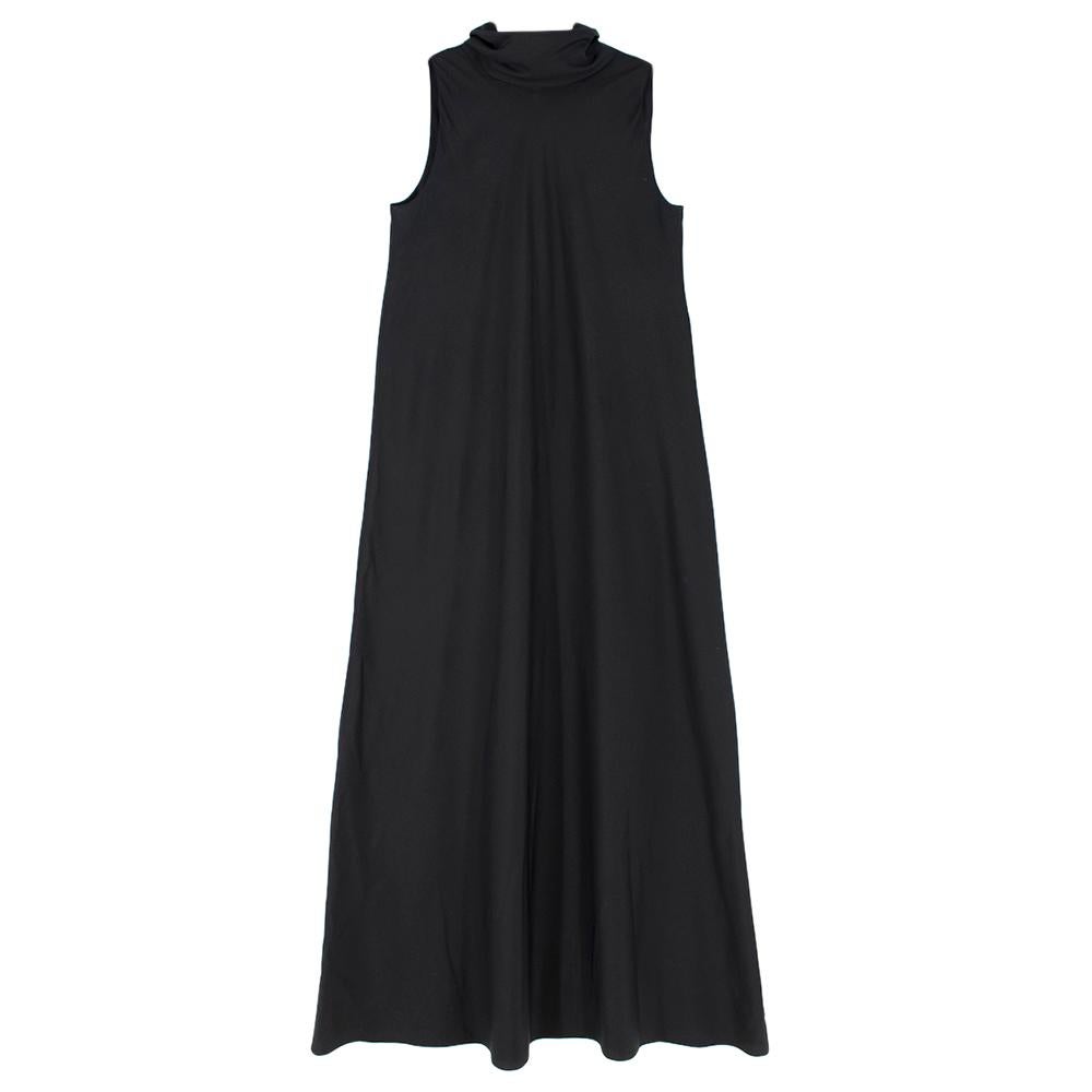 Women's The Row Black Silk Tie Neck Sleeveless Dress SIZE 2