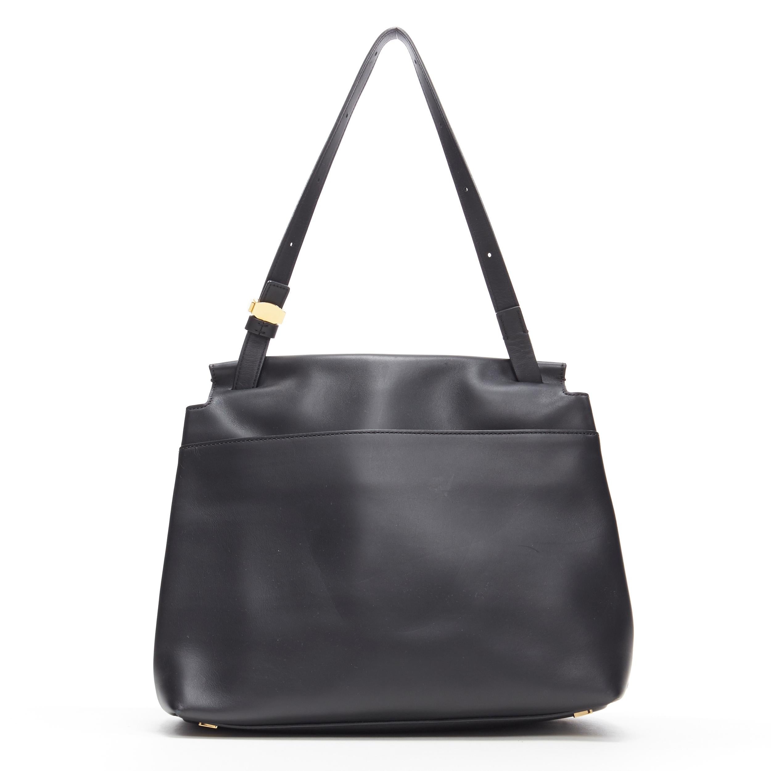minimalist black shoulder bag