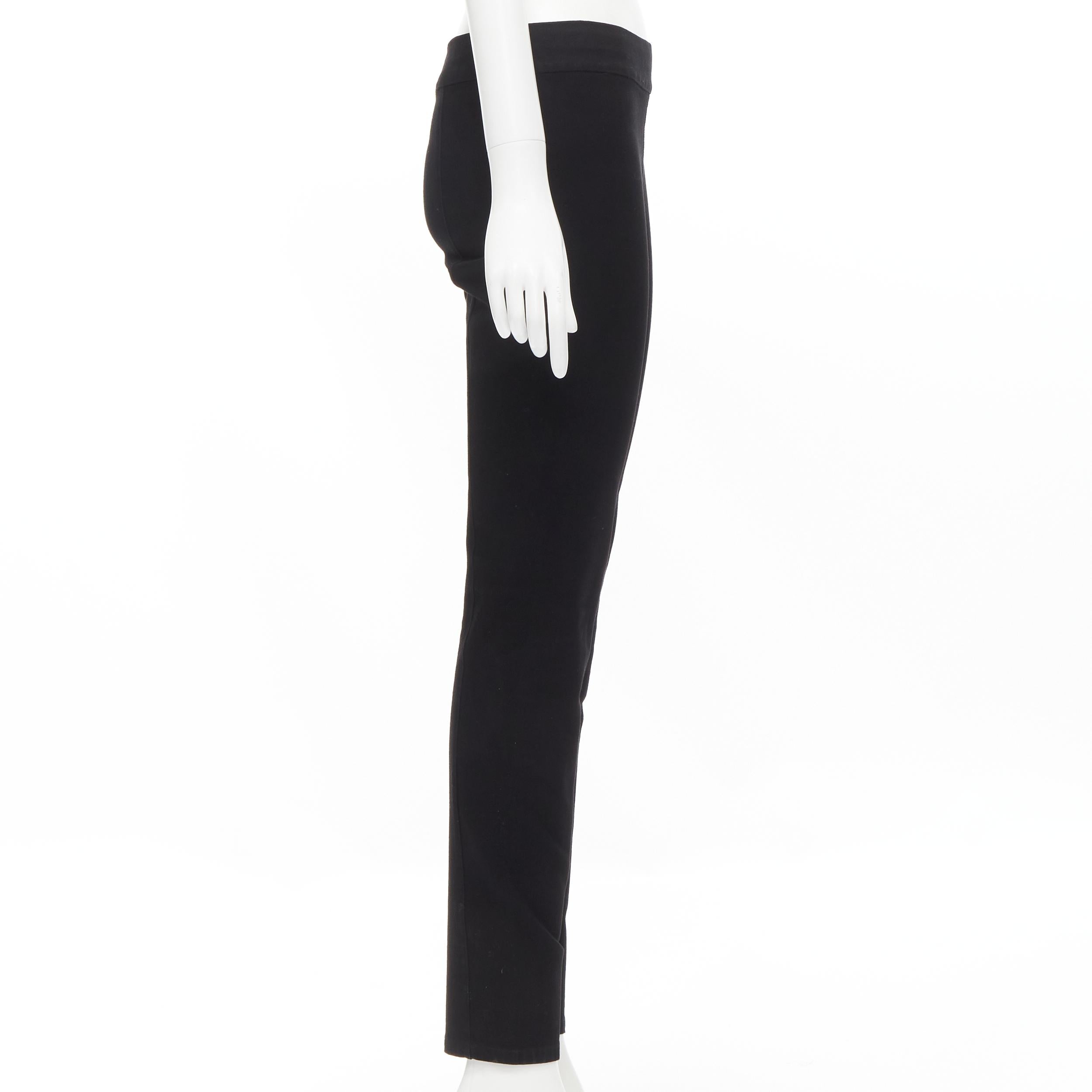 THE ROW black soft cotton stretch fit minimal legging pants S In Excellent Condition For Sale In Hong Kong, NT