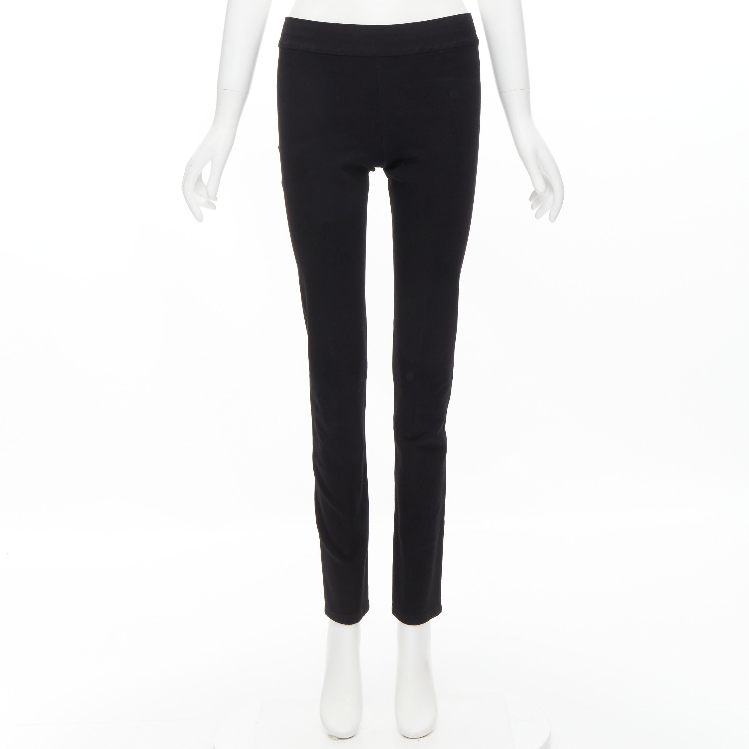 THE ROW black soft cotton stretch fit minimal legging pants S For Sale 4
