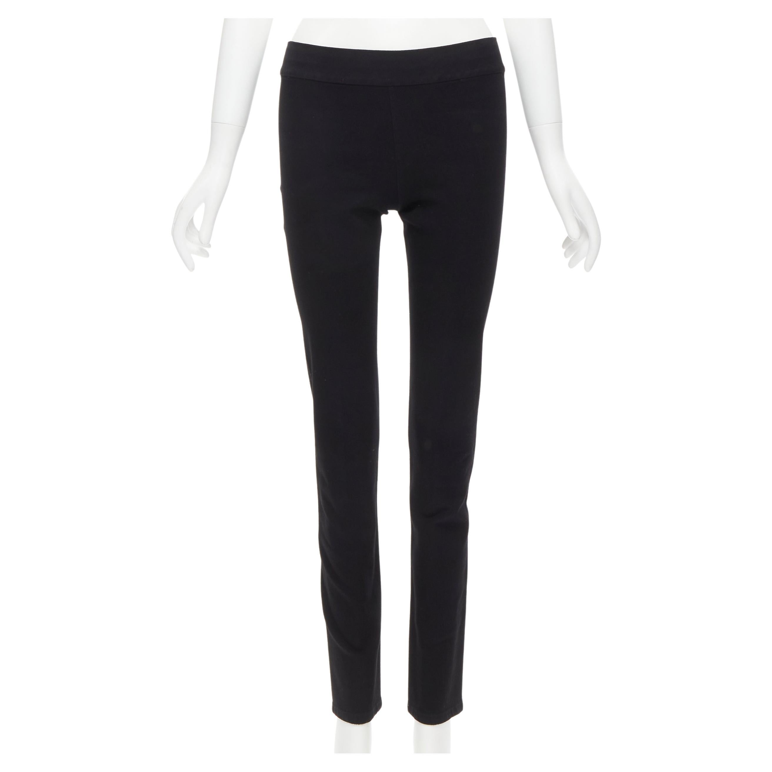 THE ROW black soft cotton stretch fit minimal legging pants S For Sale