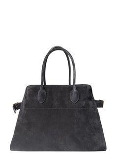 The Row Schwarzes Wildleder Soft Margaux 15 Tote Tasche