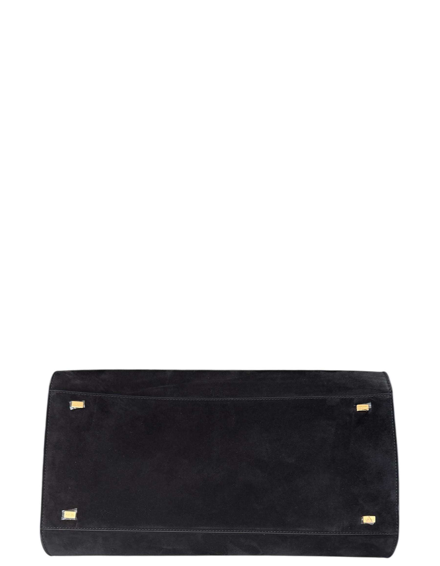 The Row Black Suede Soft Margaux 15 Tote Bag für Damen oder Herren im Angebot