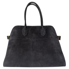 The Row Black Suede Soft Margaux 15 Tote Bag