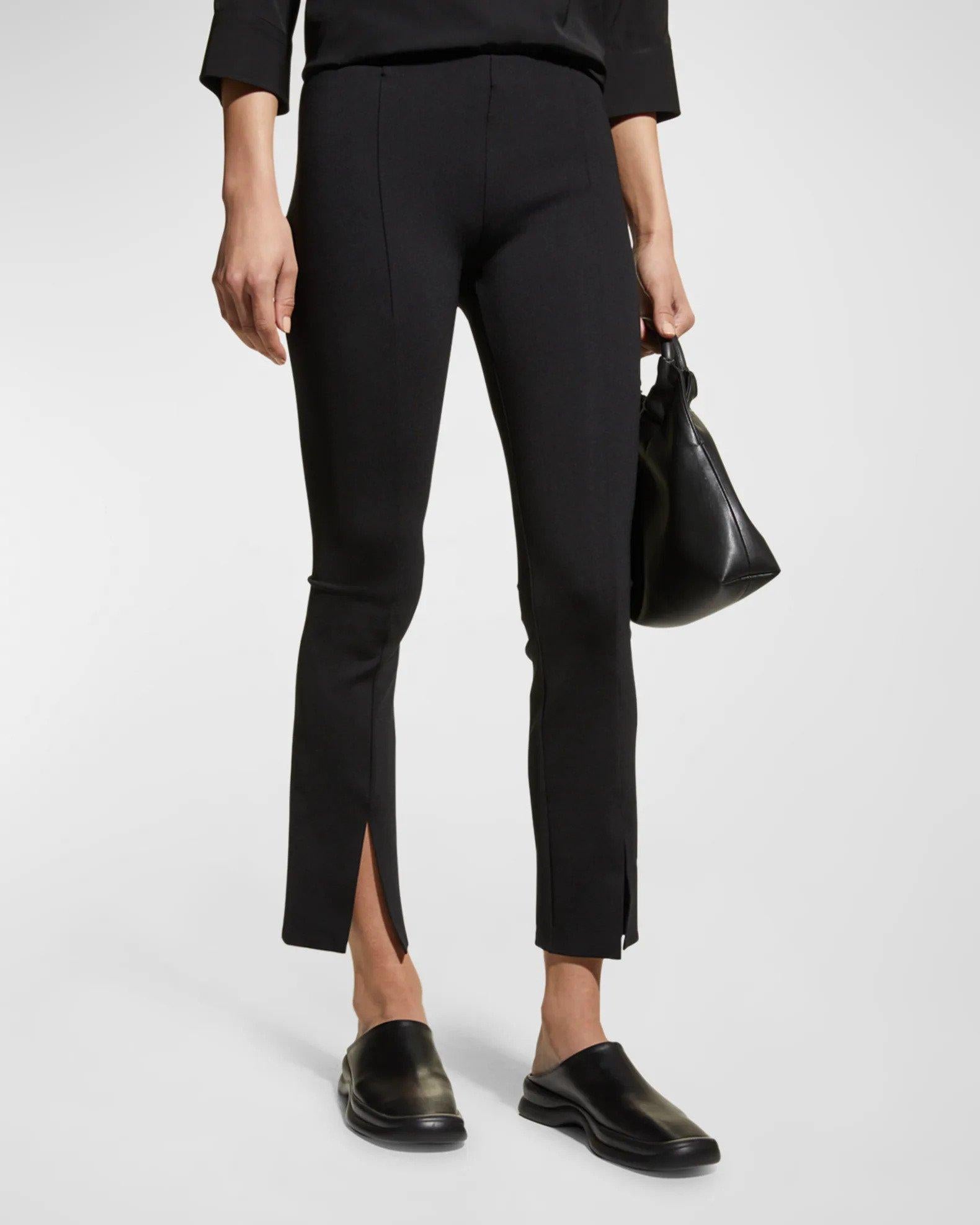 THE ROW black THILDE STRETCH-SCUBA SKINNY Pants XL For Sale 1