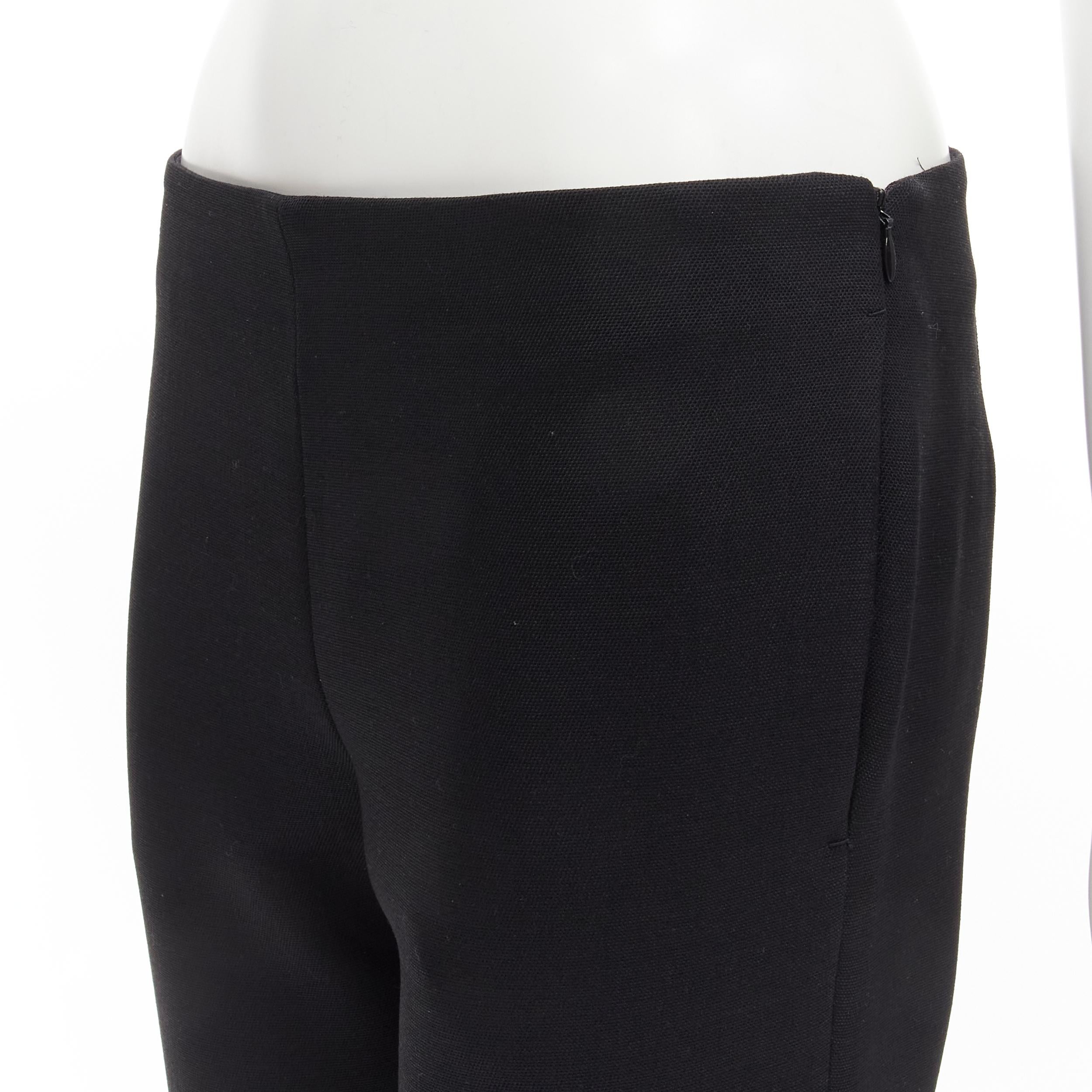 THE ROW black virgin wool button hem straight leg trousers pants US2 XS 2