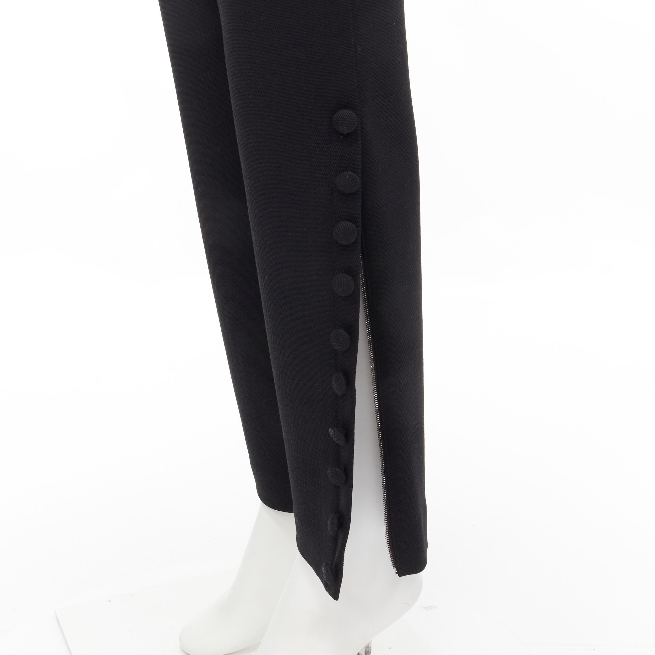 THE ROW black virgin wool button hem straight leg trousers pants US2 XS 3