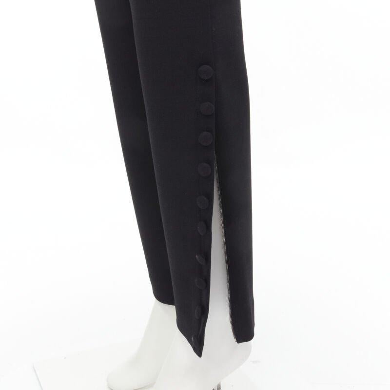 THE ROW black virgin wool button hem straight leg trousers pants US2 XS 3