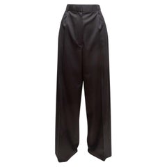 The Row Black Virgin Wool Wide-Leg Trousers