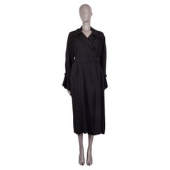 THE ROW black viscose BLETED LONG Coat Jacket L