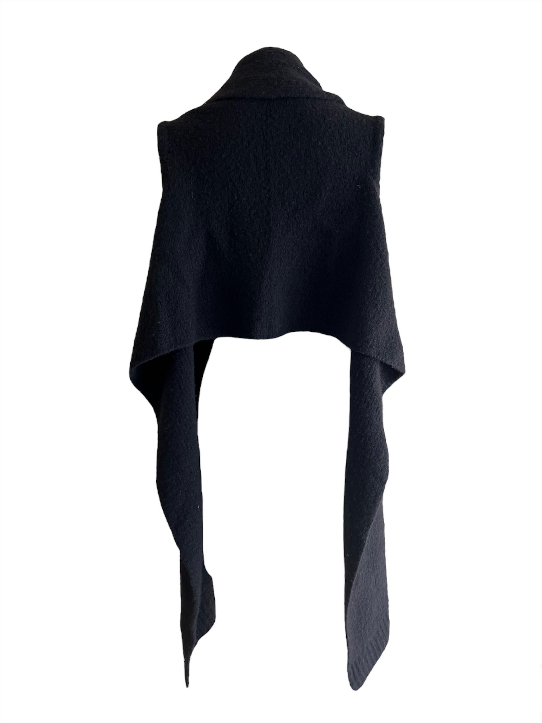 black cashmere poncho